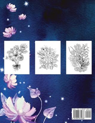 Floral Coloring Book For Grown Ups: Bloom Coloring Book For Grown Ups With Beautiful Floral Designs Relaxing Coloring Book With Flowers Collection Designs