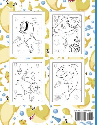 Awesome Baby Shark Coloring Book: Great Gift for Boys & Girls Ages 2-12 Coloring Pages for Tweens Older Kids & Boys Geometric Designs & Patterns