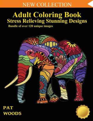 Adult Coloring Book: Stress Relieving Stunning Designs: 120 Unique Images: Stress Relieving Designs