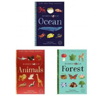 Hidden World Series Lift-the-Flap 3 Books Collection Set (Forest Animals and Ocean)