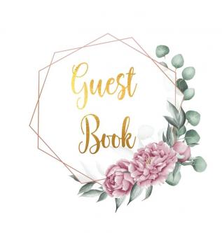 Guest Book for visitors and guests to sign at a party wedding baby or bridal shower (hardback)