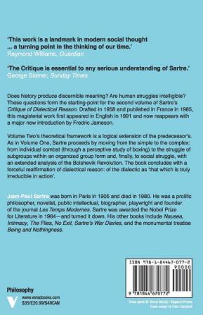 Critique of Dialectical Reason Vol. 2
