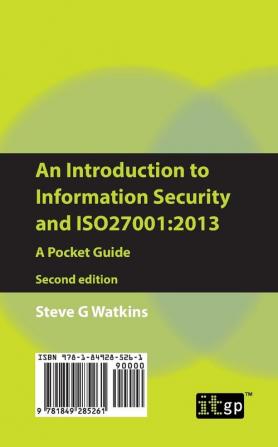 An Introduction to Information Security and Iso27001: 2013: A Pocket Guide