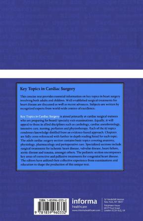 Key Topics in Cardiac Surgery