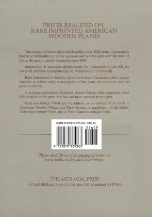 Prices Realized on Rare Imprinted American Wooden Planes - 1979-1992