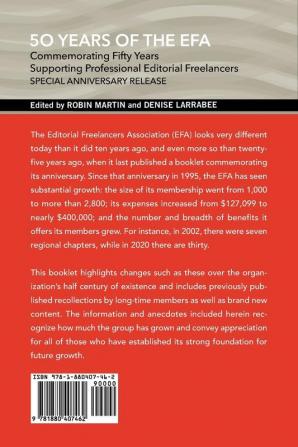 Fiftieth Anniversary of the EFA: Commemorating fifty years supporting professional editorial freelancers