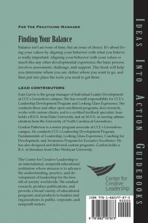 Finding Your Balance (J–B CCL (Center for Creative Leadership))