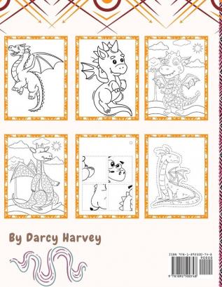 Dragon Book For Kids (All In One): Activity Book (Coloring Dot Marker Cut And Paste Scissor How To Draw)