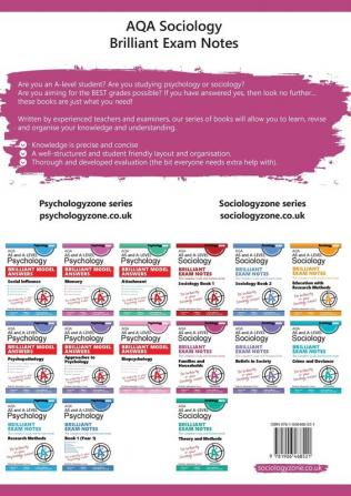 AQA Sociology BRILLIANT EXAM NOTES: Families and Households: AS and A-level: The Complete Study and Revision Book