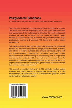 Postgraduate Handbook: A Comprehensive Guide for PhD and Master's Students and their Supervisors