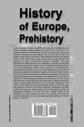 History of Europe Prehistory: Europe from the Beginning