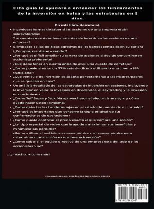 Inversión en bolsa para principiantes: Aprenda lo básico de la inversión en bolsa y Estrategias en 5 días y De forma efectiva