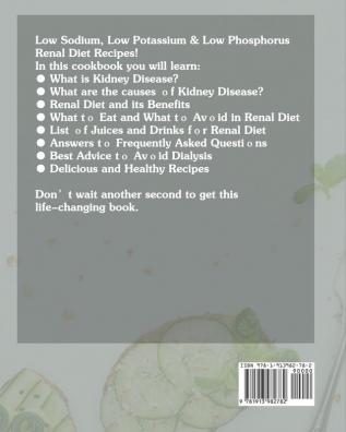 Renal Diet Cookbook 2020: Low Sodium Low Potassium & Low Phosphorus Renal Diet Recipes