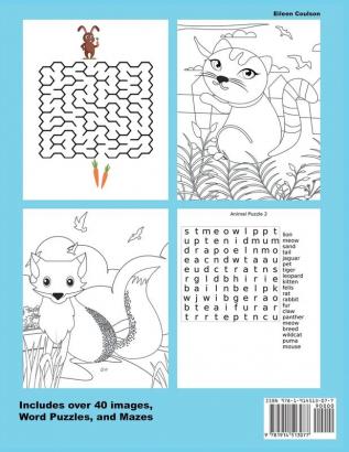 Our Favorite Animals Activites Book: A Fun Activity Book for Kids Ages 4-8 with Coloring Word Games Puzzles and Mazes (Kids Activity and Coloring Books)