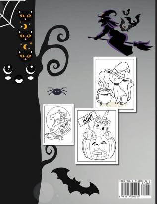 Halloween Kawaii Coloring Book: Happy Halloween Coloring Book For Kids Cute Spooky Big Pictures to Color Such as ... Unicorn Pumpkin Haunted Houses ... Much More Halloween Coloring Book Gift Idea