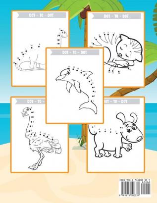 Dibuja Punto Con Punto Para Ninos: Libro de actividades para dibujar y colorear para niños niñas y jóvenes. Libro de aprendizaje: conecta los puntos ... para dibujos con gatos perros delfines din