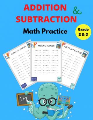 Addition and Subtraction Math Practice Grade 2&3: Math Game Book with Subtracting and Adding Double Digits