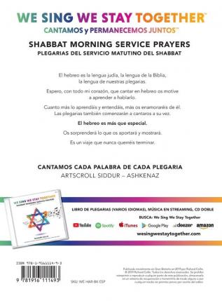 We Sing We Stay Together: Shabbat Morning Service Prayers (SPANISH): Cantamos y Permanecemos Juntos: Plegarias del Servicio Matutino Del Shabbat