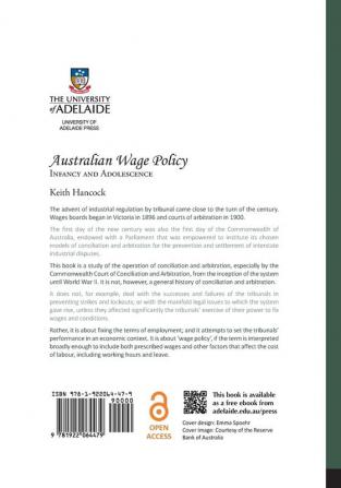 Australian Wage Policy: Infancy and Adolescence