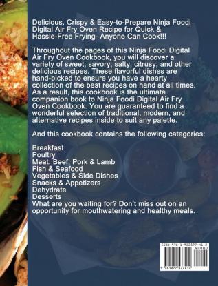 Ninja Foodi Digital Air Fry Oven Cookbook: Crispy Easy Healthy Fast & Fresh Recipes for Your Ninja Foodi Digital Air Fry Oven