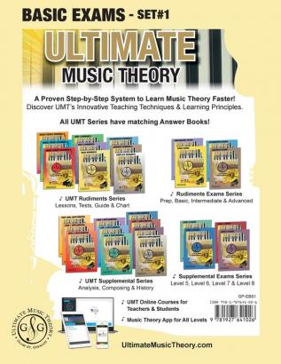 Basic Music Theory Exams Set #1 - Ultimate Music Theory Exam Series: Preparatory Basic Intermediate & Advanced Exams Set #1 & Set #2 - Four Exams in Set PLUS All Theory Requirements!: 40