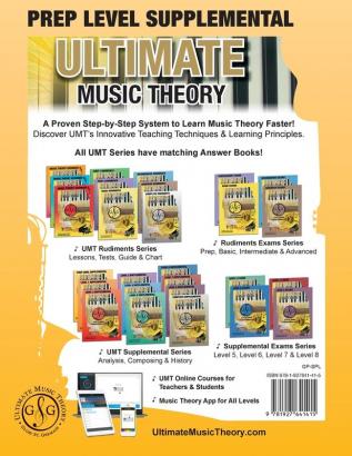 PREP LEVEL Supplemental - Ultimate Music Theory: Preparatory Theory Level is EASY with the PREP LEVEL Supplemental Workbook (Ultimate Music Theory) - ... Workbook!: 16 (Umt Supplemental Workbook)