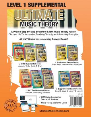 LEVEL 1 Supplemental - Ultimate Music Theory: The LEVEL 1 Supplemental Workbook is designed to be completed after the Prep 1 Rudiments and Prep Level ... Workbook.: 18 (Umt Supplemental Workbook)