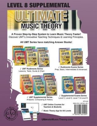 LEVEL 8 Supplemental - Ultimate Music Theory: The LEVEL 8 Supplemental Workbook is designed to be completed with the Advanced Rudiments Workbook.: 32 (Umt Supplemental Workbook)