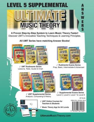 LEVEL 5 Supplemental Answer Book - Ultimate Music Theory: LEVEL 5 Supplemental Answer Book - Ultimate Music Theory (identical to the LEVEL 5 ... Marking!: 27 (Umt Supplemental Workbook)