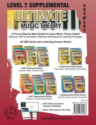 LEVEL 7 Supplemental Answer Book - Ultimate Music Theory: LEVEL 7 Supplemental Answer Book - Ultimate Music Theory (identical to the LEVEL 7 ... Marking!: 31 (Umt Supplemental Workbook)