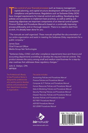Finance Policies and Procedures Manual