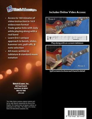 Eric Clapton Style Guitar Book: with Online Video & Audio Access: 2 (In the Style of the Legends)