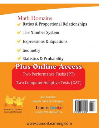 SBAC Test Prep: 6th Grade Math Common Core Practice Book and Full-length Online Assessments: Smarter Balanced Study Guide With Performance Task (PT) and Computer Adaptive Testing (CAT)