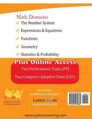 SBAC Test Prep: 8th Grade Math Common Core Practice Book and Full-length Online Assessments: Smarter Balanced Study Guide With Performance Task (PT) and Computer Adaptive Testing (CAT)