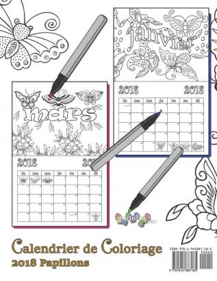 Calendrier de Coloriage 2018 Papillons