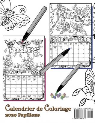 Calendrier de Coloriage 2020 Papillons