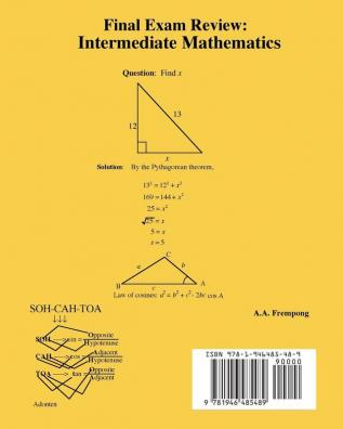 Final Exam Review: Intermediate Mathematics (US): (Algebra Geometry & Trigonometry)