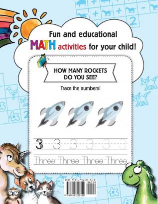 Preschool Math: Fun Beginner Preschool Math Learning Activity Workbook: For Toddlers Ages 2-4 Educational Pre k with Number Tracing Matching For Kids Ages 2 3 4 year olds & Kindergarten