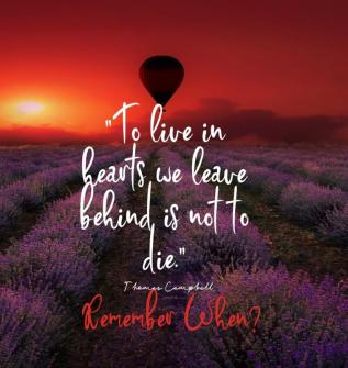 To Live in Hearts we Leave Behind is not to die. Remember When: Celebration of LIfe Wake Funeral Guest Book Priceless memories for friends and family. Keepsake.120 pages 8.25.x 8.25