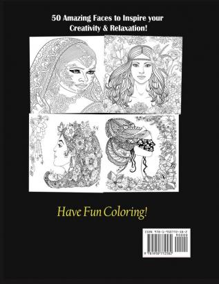 Exquisite Faces: Coloring Book for Adult & Kids!