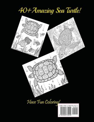 Amazing Sea Turtles: Adult Coloring Book Designs