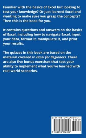 The Excel for Beginners Quiz Book: 1 (Excel Essentials Quiz Books)