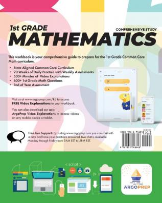 1st Grade Common Core Math: Daily Practice Workbook 1000+ Practice Questions and Video Explanations Argo Brothers