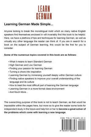 Learn German: Step by Step Guide For Learning The Basics of The German Language: 1