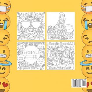 Livre de coloriage emoji: Dessins collages et citations amusantes pour les enfants ado y adolescents