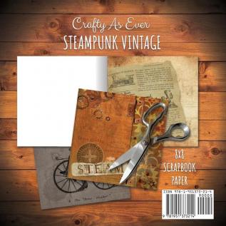 Vintage Steampunk Scrapbook Paper Pad 8x8 Scrapbooking Kit for Papercrafts Cardmaking DIY Crafts Old Retrofuturistic Theme Vintage Design