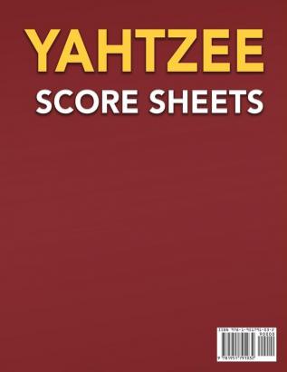 Yahtzee Score Sheets: 125 Large Score Pads for Scorekeeping 8.5 x 11 Yahtzee Score Cards