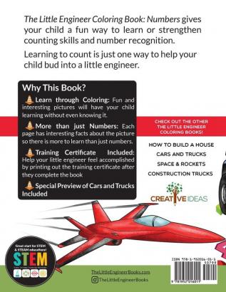 The Little Engineer Coloring Book - Numbers: Fun and Educational Numbers Coloring Book for Toddler and Preschool Children: 1