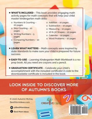 Learning Kindergarten Math Workbook: Kindergarten math activity book with counting addition and subtraction practice and word problems to prepare ... for 1st grade: 5 (Early Learning Workbook)