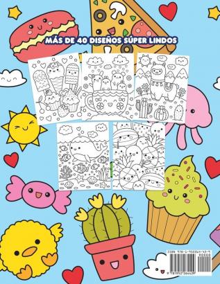 Kawaii libro de colorear: Más de 40 lindas y divertidas páginas para colorear de doodle Kawaii para niños y adultos